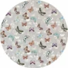 Rond Tafelzeil Vlinders Grijs (140cm)