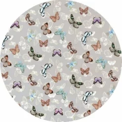 Rond Tafelzeil Vlinders Grijs (140cm)