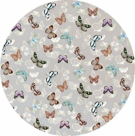 Rond Tafelzeil Vlinders Grijs (140cm) 1 Rond Tafelzeil Vlinders Grijs (140cm)