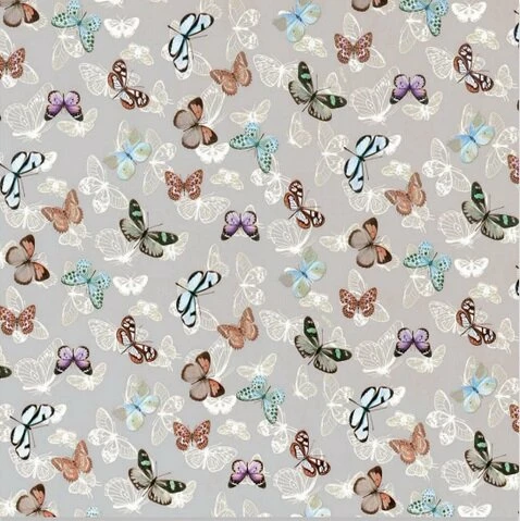 Ovaal Tafelzeil Vlinders Grijs 1 Ovaal Tafelzeil Vlinders Grijs