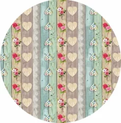 Rond Tafelzeil Steigerhout Met Hartjes (140cm)