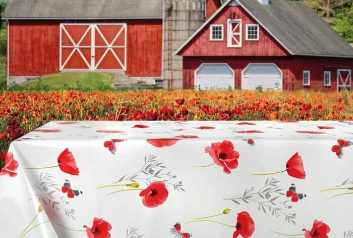 Ovaal Tafelzeil Klaproos En Vlinders 2 Ovaal Tafelzeil Klaproos En Vlinders - Afbeelding 2