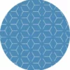 Rond Tafelzeil Geometrisch Blauw (140cm)