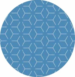 Rond Tafelzeil Geometrisch Blauw (140cm)