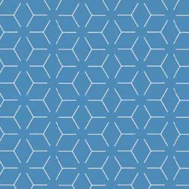 Rond Tafelzeil Geometrisch Blauw (140cm) 2 Rond Tafelzeil Geometrisch Blauw (140cm) - Afbeelding 2