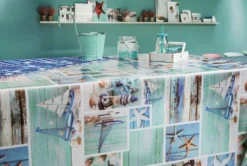 Rond Tafelzeil Maritiem Zeilboot & Ankers (140cm) 3 Rond Tafelzeil Maritiem Zeilboot & Ankers (140cm) -Hiptafelzeil Winkel 1965824232