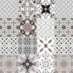 Ovaal Tafelzeil Tegeltjes Wit/grijs