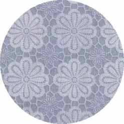 Rond Tafelzeil Vintage Bloemen Blauw (ca. 137cm)