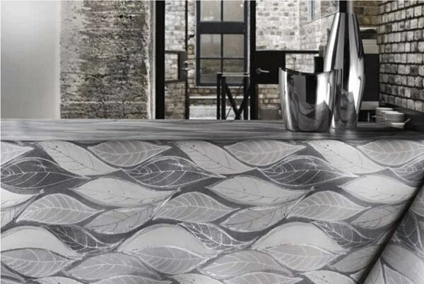 Rond Tafelzeil Leafs Blue 3 Rond Tafelzeil Leafs Blue - Afbeelding 3