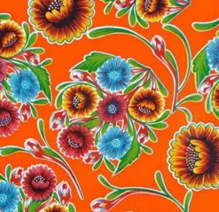 Ovaal Mexicaans Tafelzeil Floral Oranje
