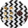Rond Mexicaans Tafelzeil Zigzag Zwart/wit (120cm)