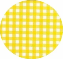 Rond Mexicaans Tafelzeil Ruitjes Geel (120cm)