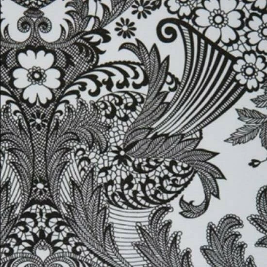 Rond Mexicaans Tafelzeil Paraiso Zwart Op Wit (120cm) 2 Rond Mexicaans Tafelzeil Paraiso Zwart Op Wit (120cm) - Afbeelding 2