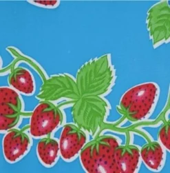 Ovaal Mexicaans Tafelzeil Aardbei Blauw