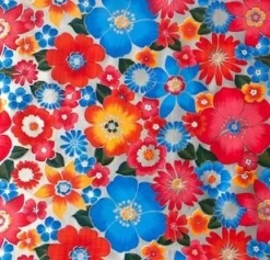 Ovaal Mexicaans Tafelzeil Rain Of Flowers Zilver