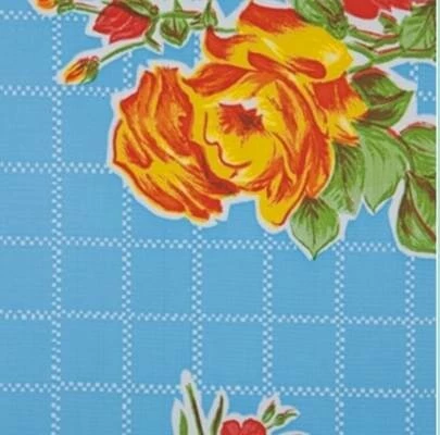 Ovaal Mexicaans Tafelzeil Rosendal Blauw 1 Ovaal Mexicaans Tafelzeil Rosendal Blauw