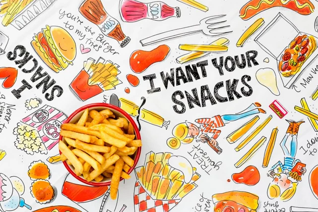 Ovaal Tafelzeil Blond Amsterdam Snacks 2 Ovaal Tafelzeil Blond Amsterdam Snacks - Afbeelding 2