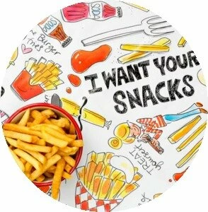 Rond Tafelzeil Blond Amsterdam Snacks (137cm) 1 Rond Tafelzeil Blond Amsterdam Snacks (137cm)