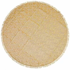 Rond Buiten Tafelkleed 160cm Schuimvinyl Okergeel (dikke Kwaliteit)